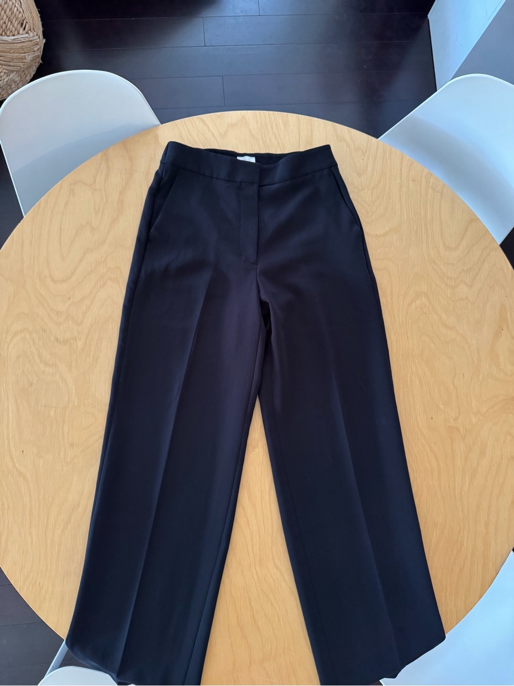 ARITZIA Wilfred The Limitless Wide Leg Black Pants in Crepette - 6T